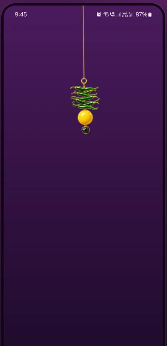 A charm hanging on an Android home screen